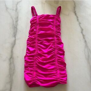 Katie J NYC Magenta Ruched Girls mini dress
